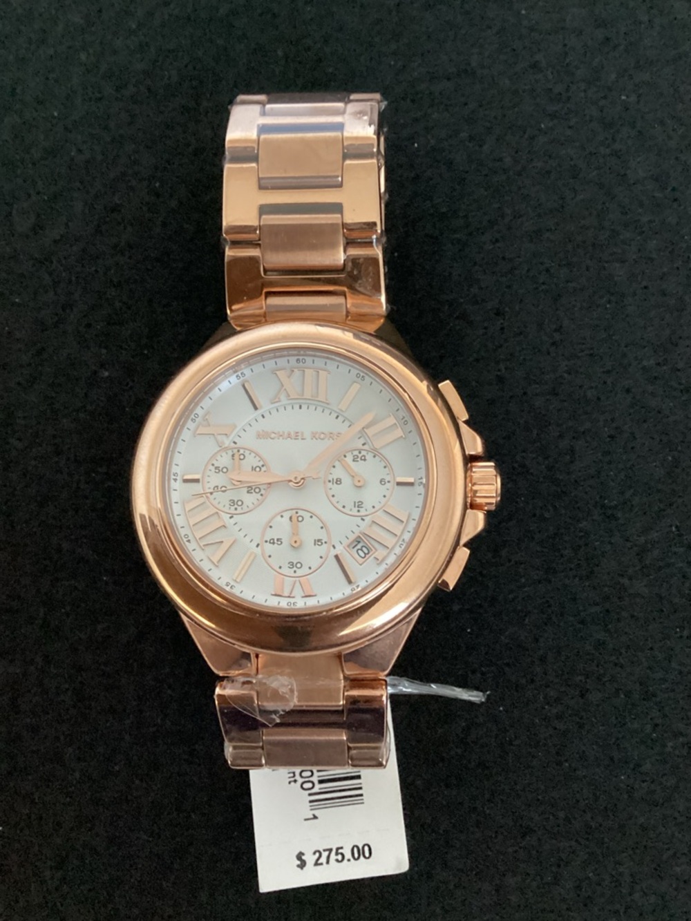 Michael Kors Camille Chronograph Rose Gold-Tone Stainless Steel Bracelet Watch - Picture 12 of 13